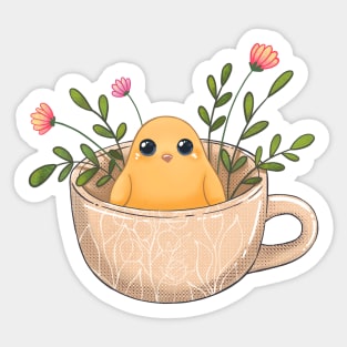 Bird in a cup Sticker